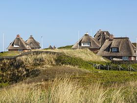 Sylt Hörnum Reetdach Häuser Dünen Nordsee