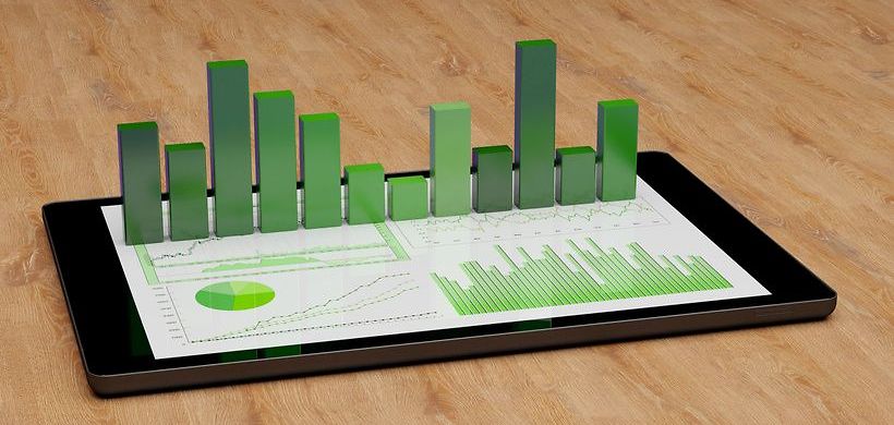 Tablet Diagramm grün Nachhaltigkeit Investment