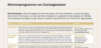 Rahmenprogramme von Eventagenturen