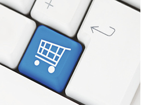 Taste mit Einkaufswagen