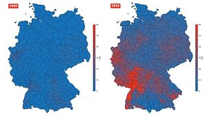 Techem Hitze-Atlas Deutschlandkarte