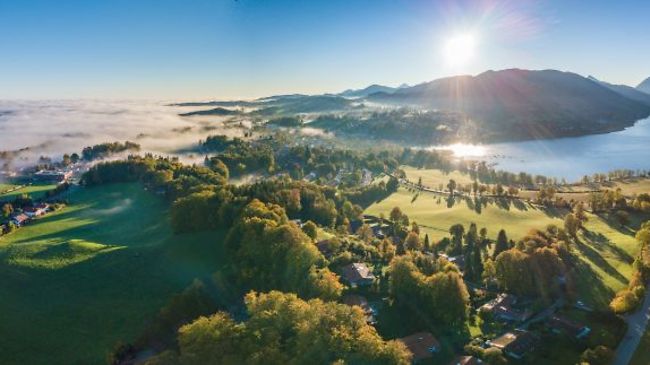 Tegernsee Alpen Bayern Berge Herbst Sonne