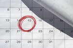 Termin auf Kalender ist rot umkringelt