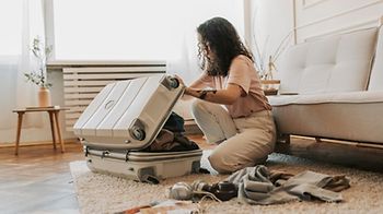 Urlaub Reise Koffer packen