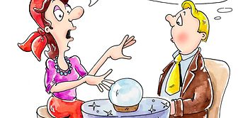 Verwalter-Cartoon Wahrsagerin