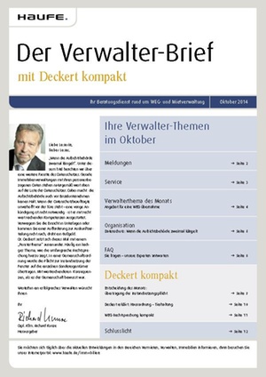 Der Verwalterbrief 10/2014 | Verwalter-Brief