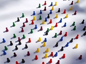 Viele Menschen Spielfiguren Menschenmenge