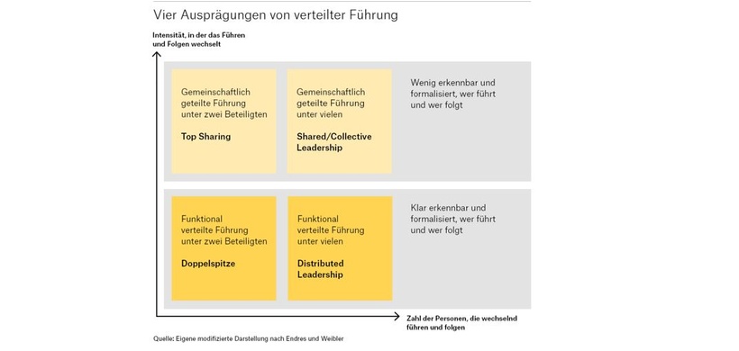 Vier Ausprägungen von verteilter Führung