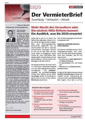 Der Vermieterbrief mit den Vermieterthemen  März 2020 | VermieterBrief