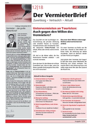 Der Vermieterbrief mit den Vermieterthemen Dezember 2018 | VermieterBrief