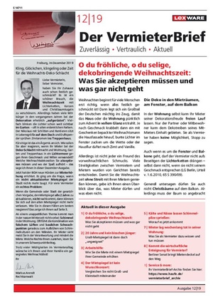 Der Vermieterbrief mit den Vermieterthemen Dezember 2019 | VermieterBrief