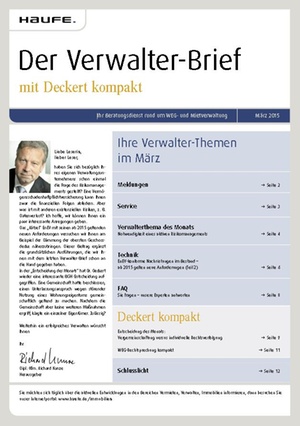 Der Verwalterbrief 3/2015 | Verwalter-Brief