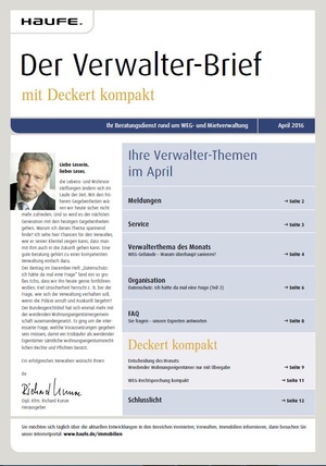 Der Verwalterbrief 4/2016 | Verwalter-Brief