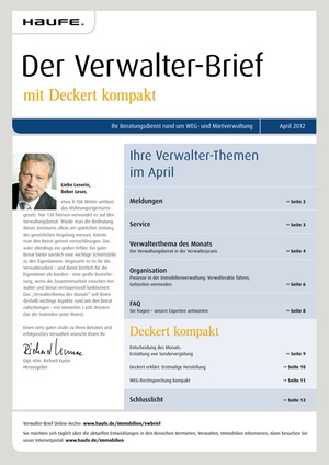 Der Verwalter-Brief Ausgabe 4/2012 | Verwalter-Brief