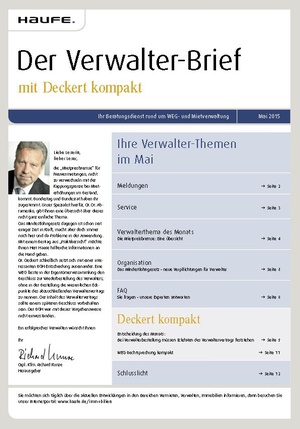 Der Verwalterbrief 5/2015 | Verwalter-Brief