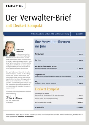 Der Verwalter-Brief Ausgabe 6/2012 | Verwalter-Brief