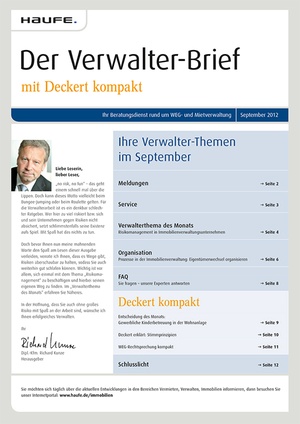 Der Verwalter-Brief Ausgabe 9/2012 | Verwalter-Brief