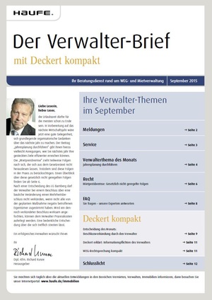 Der Verwalterbrief 9/2015 | Verwalter-Brief