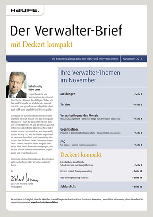 Der Verwalter-Brief Ausgabe 11/2012 | Verwalter-Brief
