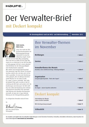 Der Verwalterbrief 11/2015 | Verwalter-Brief