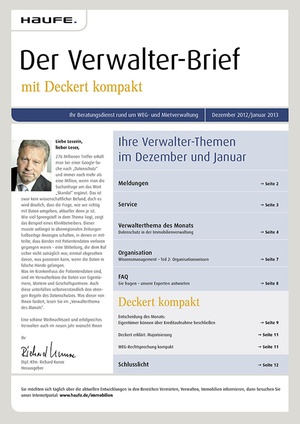 Der Verwalter-Brief Ausgabe 12/2012 | Verwalter-Brief