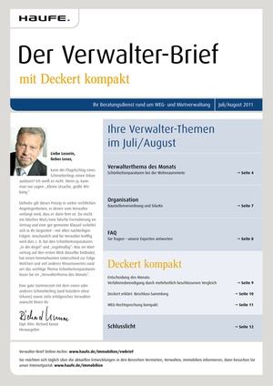 Der Verwalter-Brief Ausgabe 7+8/2011 | Verwalter-Brief