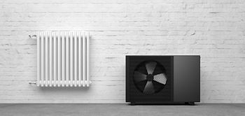 Wärmepumpe Energie Heizung grüne Energie 3D-Illustration