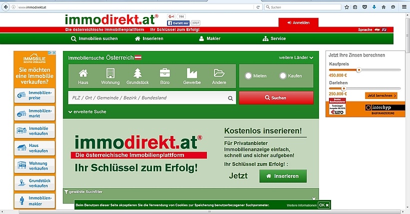 Website Immodirekt.at