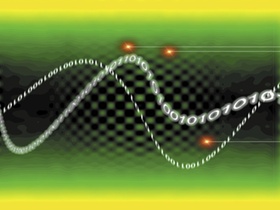 Wellenlinie mit Zahlencode, elektronische Daten