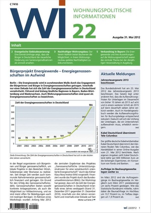 Wohnungspolitische Informationen Ausgabe 22/2012 | Wohnungspolitische Information