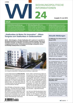 Wohnungspolitische Informationen Ausgabe 24/2012 | Wohnungspolitische Information