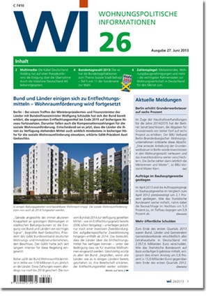 Wohnungspolitische Information Ausgabe 26/2013 | Wohnungspolitische Information