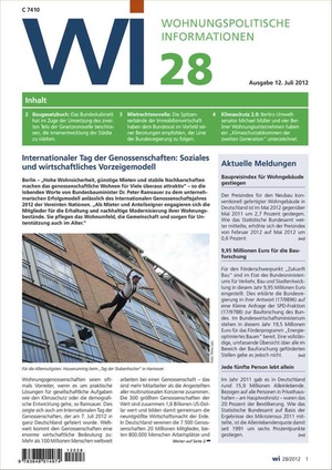 Wohnungspolitische Informationen Ausgabe 28/2012 | Wohnungspolitische Information