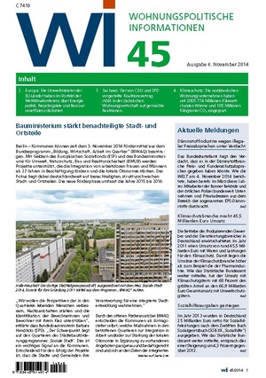 Wohnungspolitische Informationen 45/2014 | Wohnungspolitische Information