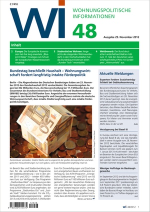 Wohnungspolitische Informationen Ausgabe 48/2012 | Wohnungspolitische Information