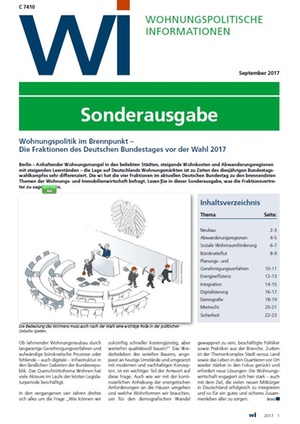 WI Sonderausgabe zur Bundestagswahl 2017 | Wohnungspolitische Information