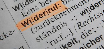 Widerruf Wort aus Wörterbuch