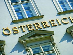 Wien_Haus mit Aufschrift Österreich