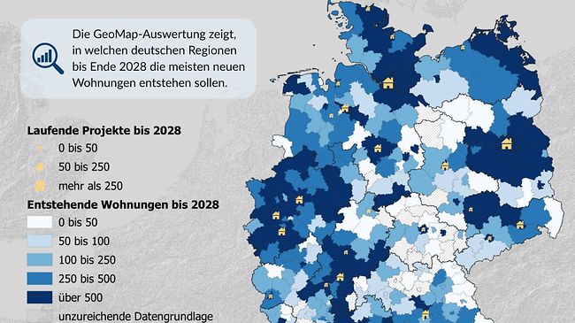 Wohnbauprojekte Geomap-Karte 