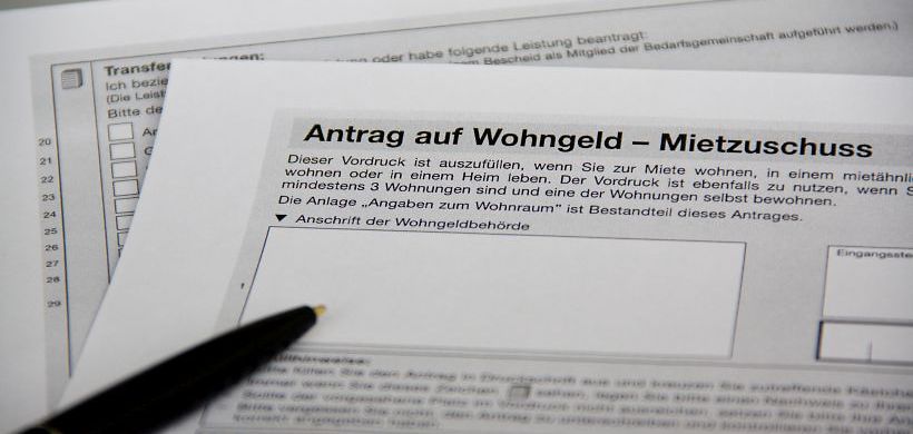Wohngeld Mietzuschuss Wohngeldantrag Antrag Stift