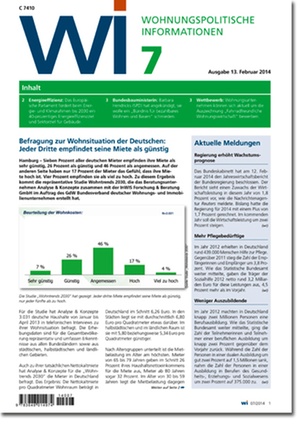 Wohnungspolitische Informationen Ausgabe 07/2014 | Wohnungspolitische Information