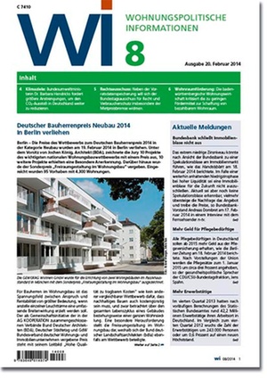 Wohnungspolitische Informationen Ausgabe 08/2014 | Wohnungspolitische Information