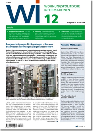 Wohnungspolitische Informationen 12/2014 | Wohnungspolitische Information