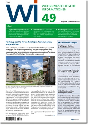Wohnungspolitische Information Ausgabe 49/2013 | Wohnungspolitische Information