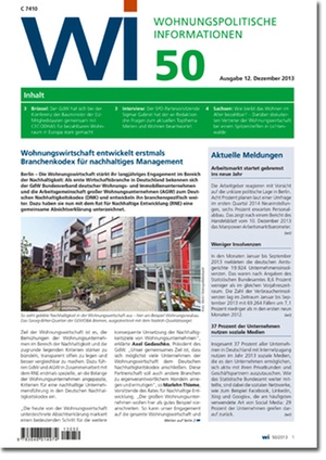 Wohnungspolitische Information Ausgabe 50/2013 | Wohnungspolitische Information