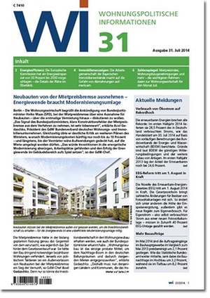 Wohnungspolitische Informationen Ausgabe 31/2014 | Wohnungspolitische Information