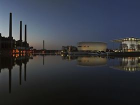 Wolfsburg Panorama VW-Werk mit Ritz-Carlton