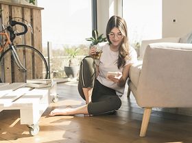 Zimmer Wohnung Frau Rad Sofa