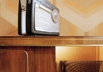 Zimmereinrichtung aus den 60er Jahren, Detail mit Radio