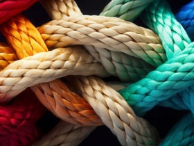 Team rope diverse strength connect partnership together teamwork unity communicate support. Strong d